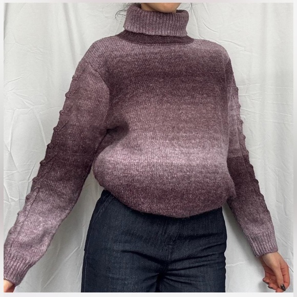 Simply Vera Vera Wang Sweaters - Simply Vera Vera Wang Ombre Plum Turtleneck Sweater